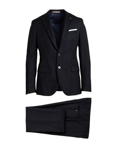 Paoloni Man Suit Midnight Blue Size 40 Virgin Wool In Blue