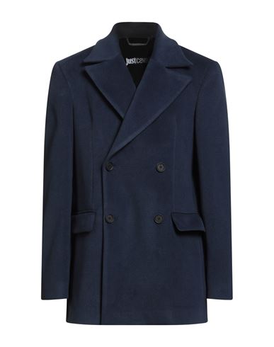 Just Cavalli Man Coat Navy Size 48 Polyester In Blue