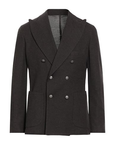 Barba Napoli Man Blazer Dark Brown Size 40 Wool, Cotton In Brown