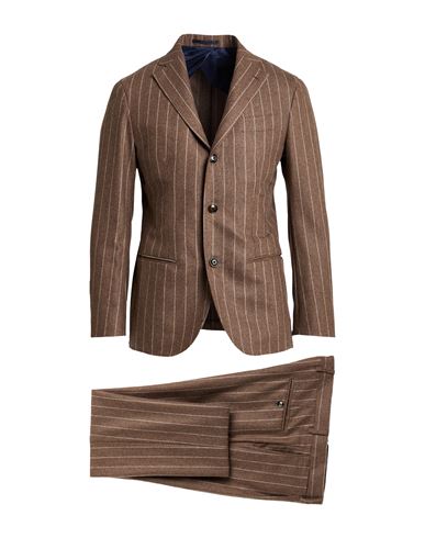 Barba Napoli Man Suit Light Brown Size 44 Virgin Wool In Multi