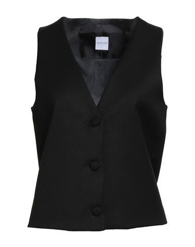Marsēm Collection Woman Tailored Vest Black Size 8 Polyester, Viscose, Elastane In Multi