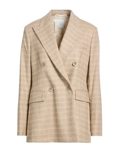 Eleventy Woman Blazer Beige Size 4 Wool, Cashmere, Elastane, Polyamide, Polyester In Brown