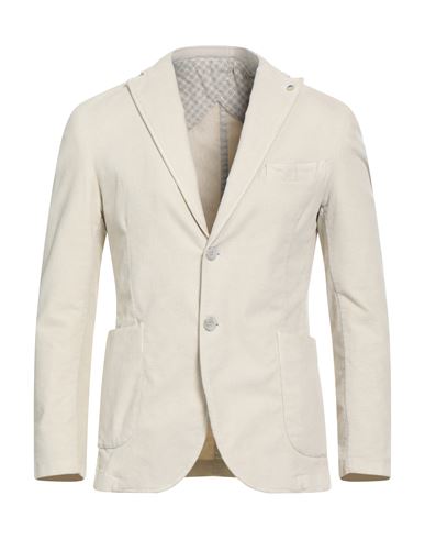 Barbati Man Blazer Ivory Size 36 Cotton, Elastane In Neutral