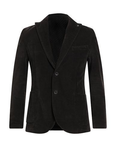Barbati Man Blazer Dark Brown Size 36 Cotton, Elastane In Brown