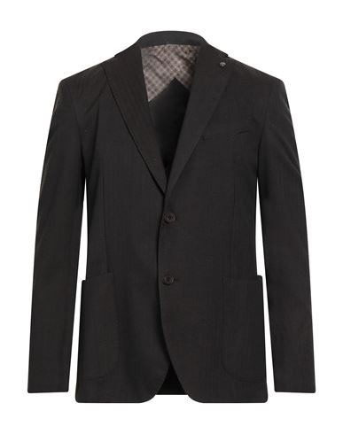 Barbati Man Blazer Dark Brown Size 40 Polyester, Viscose, Wool, Elastane In Brown