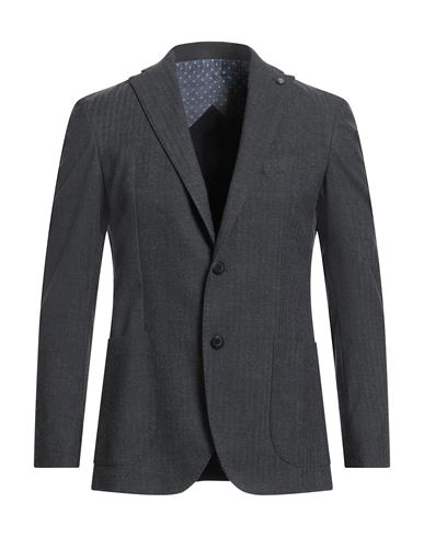 Barbati Man Blazer Charcoal Size 40 Polyester, Viscose, Wool, Elastane In Gray