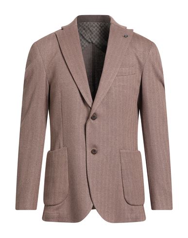 Barbati Man Blazer Camel Size 44 Viscose, Polyester, Cotton, Elastane In Gray