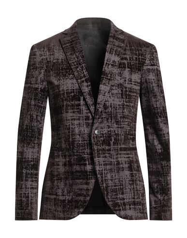 John Varvatos Man Blazer Dark Brown Size 42 Cotton, Elastane In Brown