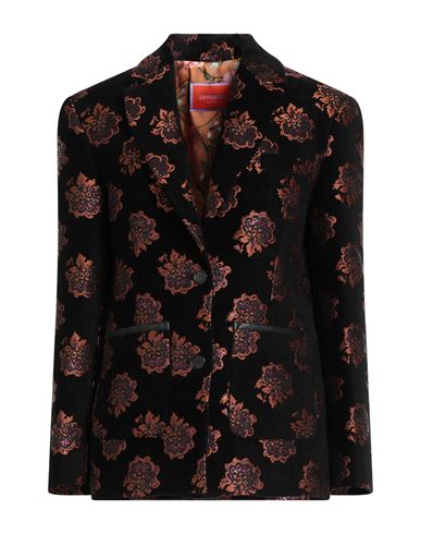 La Doublej La Double J Woman Blazer Black Size L Viscose, Recycled Polyester, Cotton, Polyester, Metallic Fiber In Brown