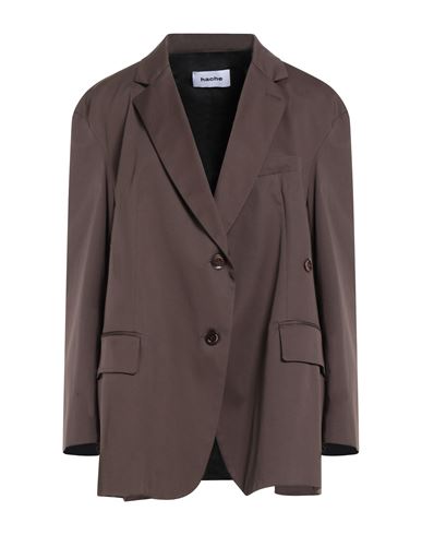 Hache Woman Blazer Chocolate Brown Size 4 Cotton, Elastane In Brown