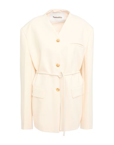Nanushka Woman Blazer Cream Size M Polyester, Viscose, Elastane In Neutral