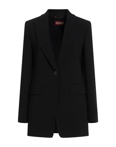 Max Mara Studio Woman Blazer Black Size 14 Triacetate, Polyester In Black