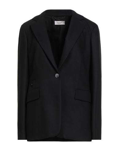 Agnona Woman Blazer Black Size 10 Polyamide, Wool In Black