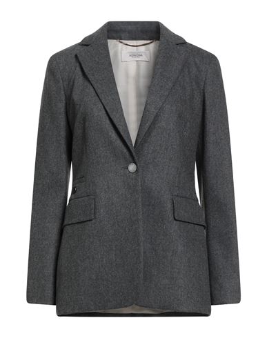 Agnona Woman Blazer Grey Size 4 Wool, Cashmere, Elastane, Metal In Gray
