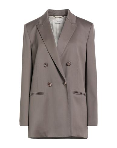 Agnona Woman Blazer Khaki Size 8 Wool, Viscose, Elastane In Brown