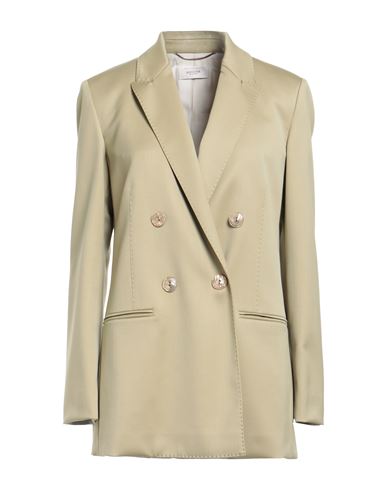 Agnona Woman Blazer Sage Green Size 4 Wool, Viscose, Elastane In Neutral