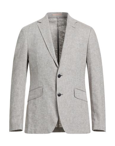 Hackett Man Blazer Taupe Size 44 Linen, Cotton In Gray