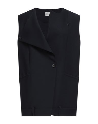 Meimeij Woman Blazer Midnight Blue Size 6 Polyester, Wool, Elastane In Blue
