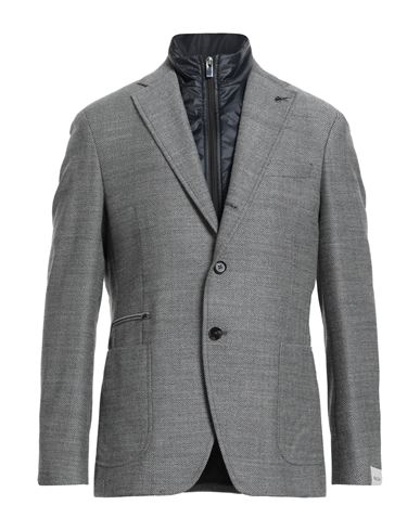 Paoloni Man Jacket Grey Size 44 Virgin Wool, Elastane In Gray