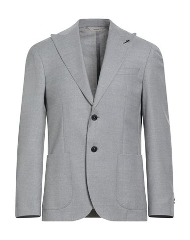Paoloni Man Blazer Light Grey Size 42 Virgin Wool, Elastane In Gray