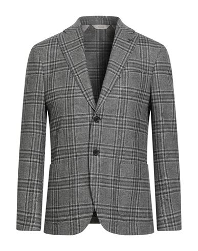 Paoloni Man Blazer Grey Size 44 Virgin Wool, Silk, Linen, Elastane In Gray