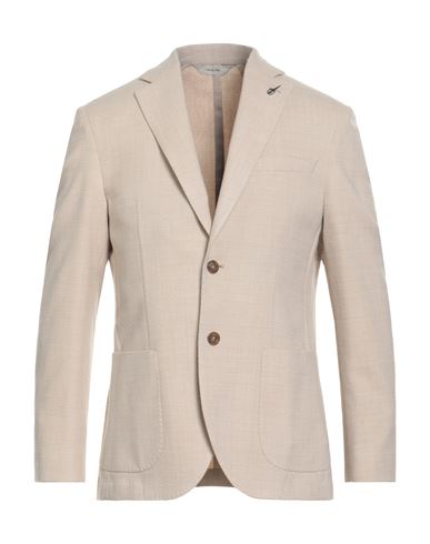 Paoloni Man Blazer Beige Size 44 Virgin Wool, Cotton In Neutral