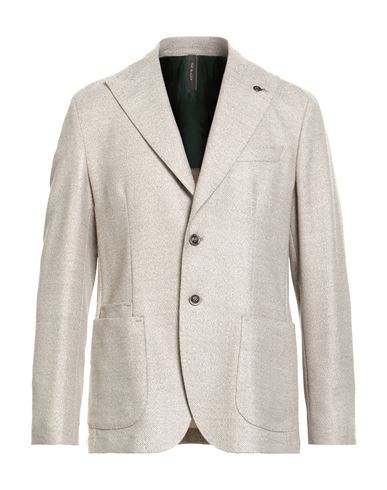 Paoloni Man Blazer Light Grey Size 46 Virgin Wool, Elastane In Brown