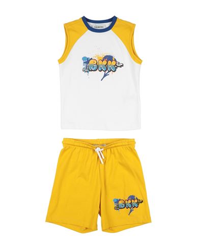 Bikkembergs Toddler Boy Co-ord White Size 4 Cotton, Elastane In Yellow