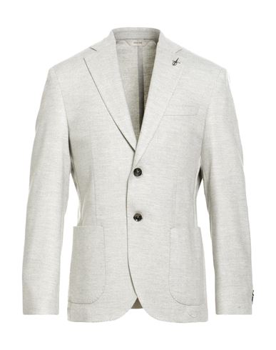 Paoloni Man Blazer Light Grey Size 42 Wool, Viscose, Polyester, Elastane In Gray