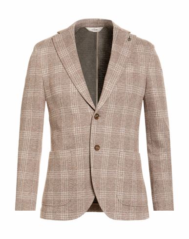 Paoloni Man Blazer Light Brown Size 40 Cotton, Polyamide In Brown