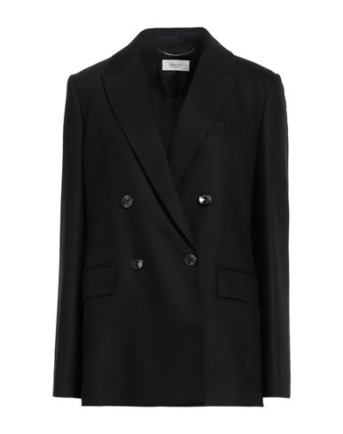 Agnona Woman Blazer Black Size 2 Wool, Cashmere, Elastane In Black
