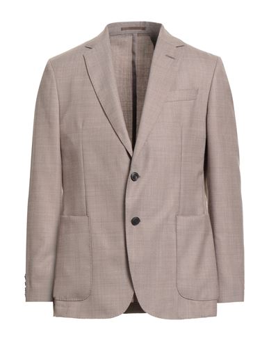 Hackett Man Blazer Taupe Size 44 Polyester, Wool In Brown