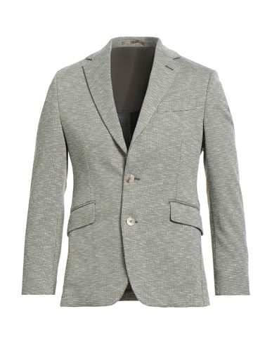 Hackett Man Blazer Green Size 48 Polyester, Cotton, Elastane In Gray
