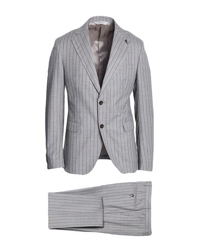 Paoloni Man Suit Grey Size 44 Virgin Wool In Gray