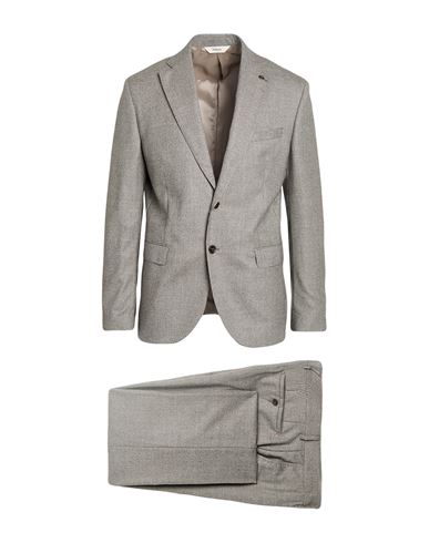 Paoloni Man Suit Grey Size 44 Virgin Wool, Elastane In Gray