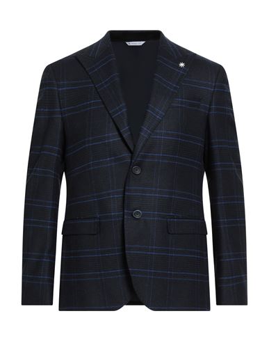 Manuel Ritz Man Blazer Navy Size 40 Virgin Wool, Polyester, Viscose, Elastane In Blue