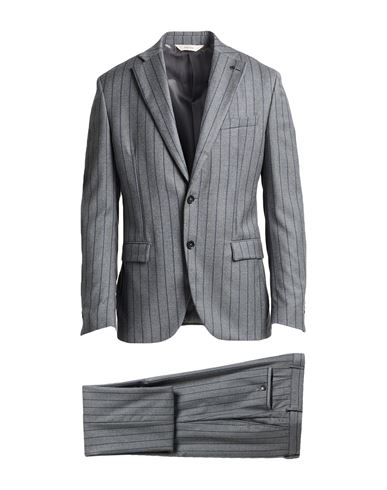 Paoloni Man Suit Grey Size 44 Virgin Wool, Elastane, Polyamide In Gray