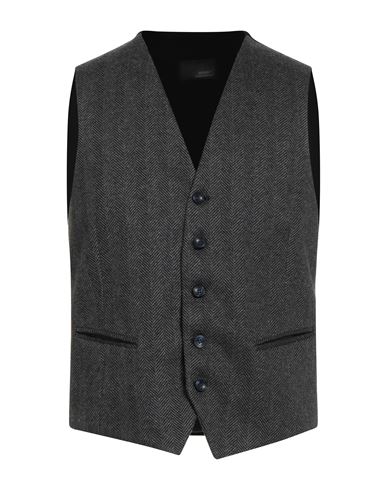 I Sarti Man Tailored Vest Grey Size 38 Viscose, Polyester, Cotton, Elastane In Black