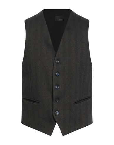 I Sarti Man Tailored Vest Military Green Size 38 Viscose, Polyester, Cotton, Elastane In Black