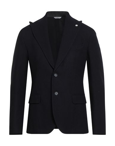 Manuel Ritz Man Blazer Midnight Blue Size 42 Virgin Wool, Cotton In Black