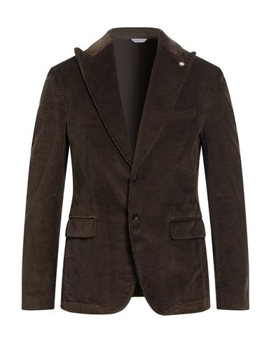 Manuel Ritz Man Blazer Chocolate Brown Size 44 Cotton, Lyocell, Elastane In Brown
