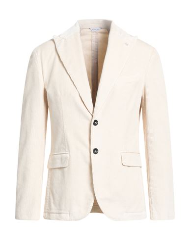 Manuel Ritz Man Blazer Ivory Size 42 Cotton, Lyocell, Elastane In White
