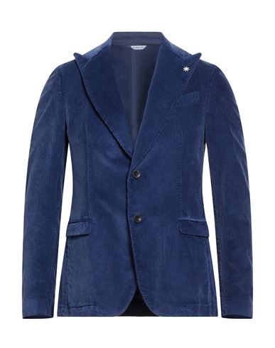 Manuel Ritz Man Blazer Blue Size 40 Cotton, Lyocell, Elastane In Blue