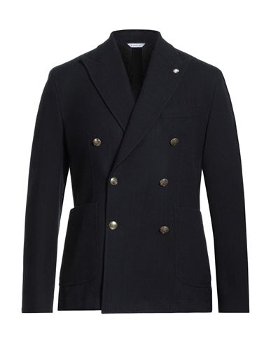 Manuel Ritz Man Blazer Midnight Blue Size 42 Virgin Wool, Cotton In Blue