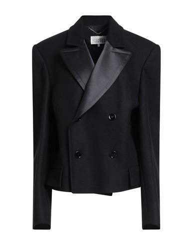 Mm6 Maison Margiela Woman Blazer Black Size 4 Wool, Polyamide, Polyester In Black