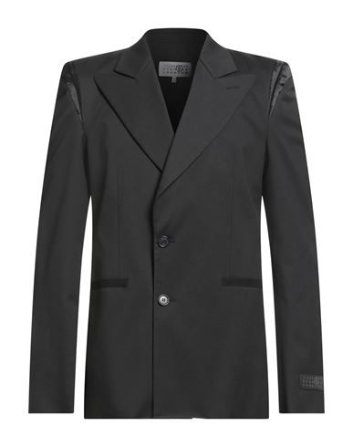 Maison Margiela Man Blazer Black Size 40 Polyester, Viscose, Elastane In Black