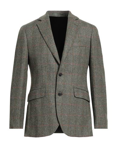Hackett Man Blazer Dark Green Size 42 Wool In Green