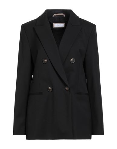 Peserico Easy Woman Blazer Black Size 6 Polyester, Virgin Wool, Elastane In Black