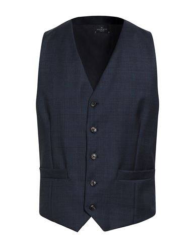 Hackett Man Tailored Vest Navy Size 46 Virgin Wool In Blue