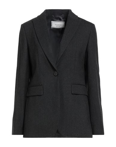Peserico Woman Blazer Charcoal Size 6 Wool, Polyester, Elastane In Black